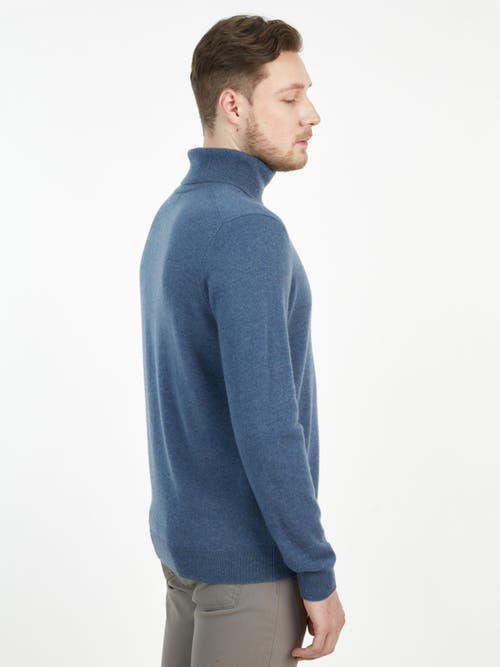 Shop Gobi Cashmere Turtle Neck In Bijou Blue