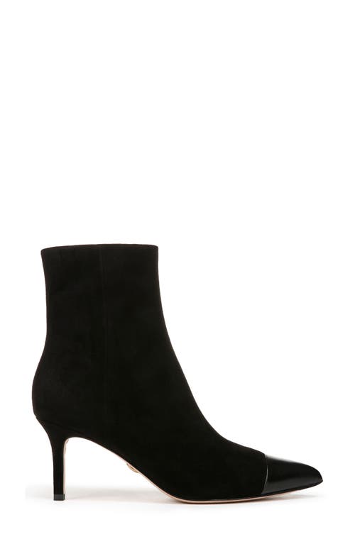 Shop Veronica Beard Lisa Pointed Cap Toe Bootie In Black/black