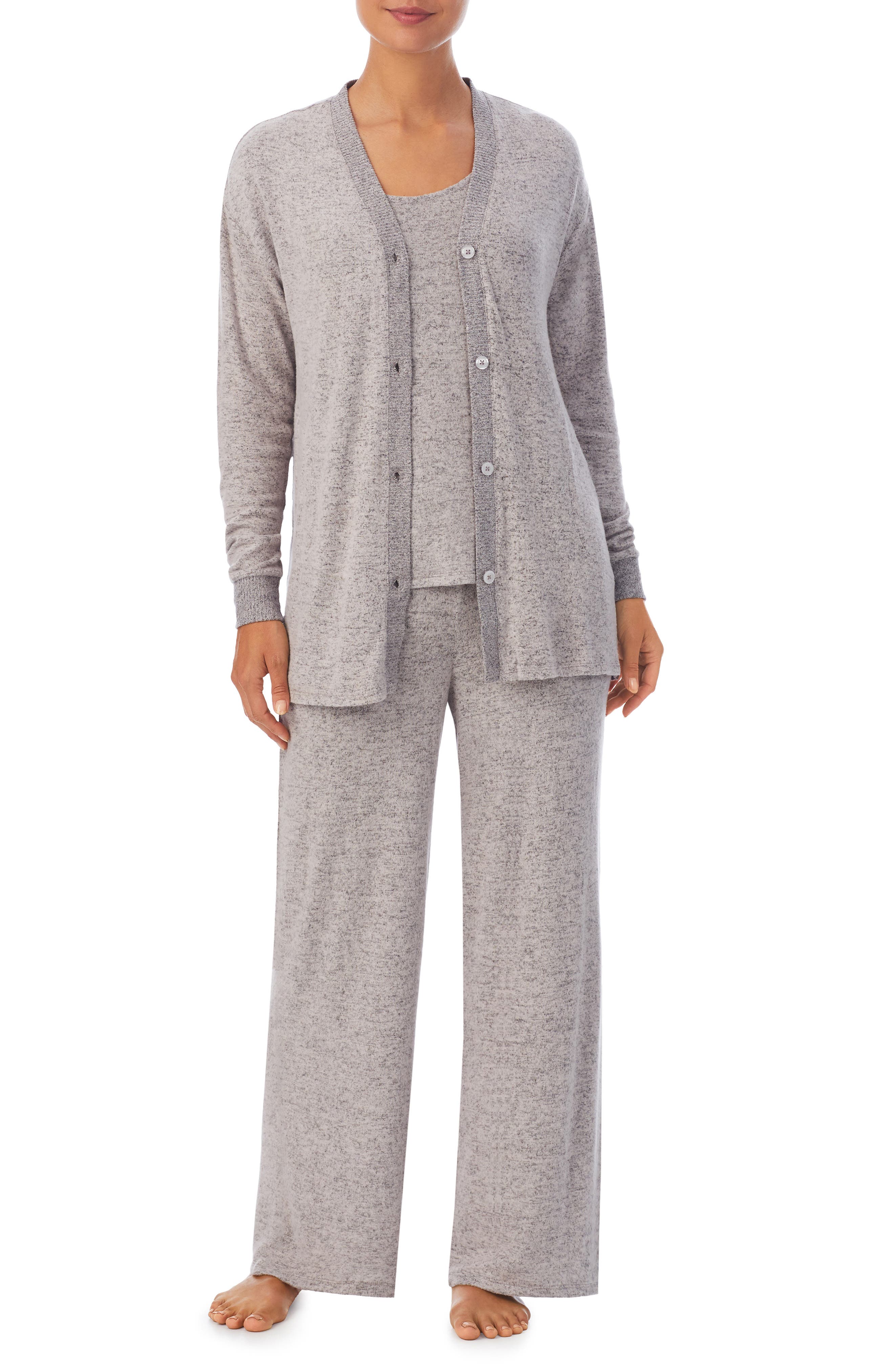 on Gossamer 3-Piece Pajamas in Grey Heather at Nordstrom, Size Large