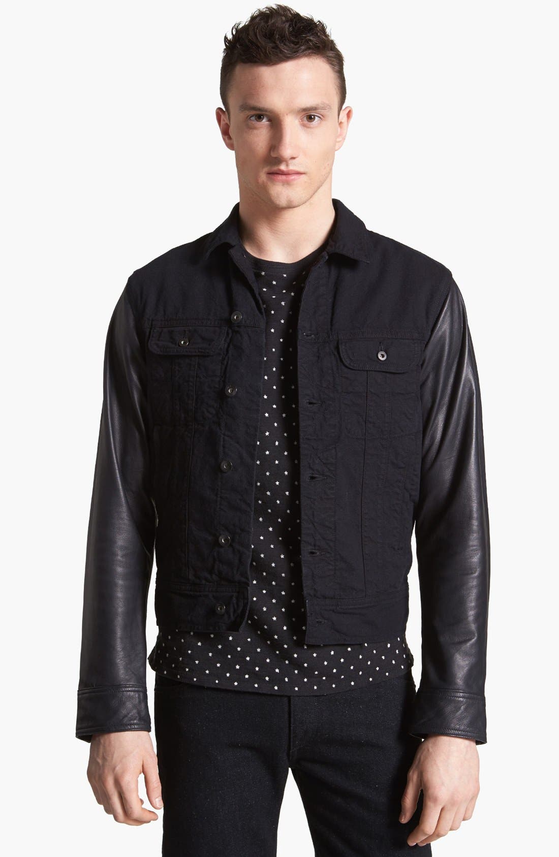 rag & bone Canvas Jacket with Leather Sleeves | Nordstrom