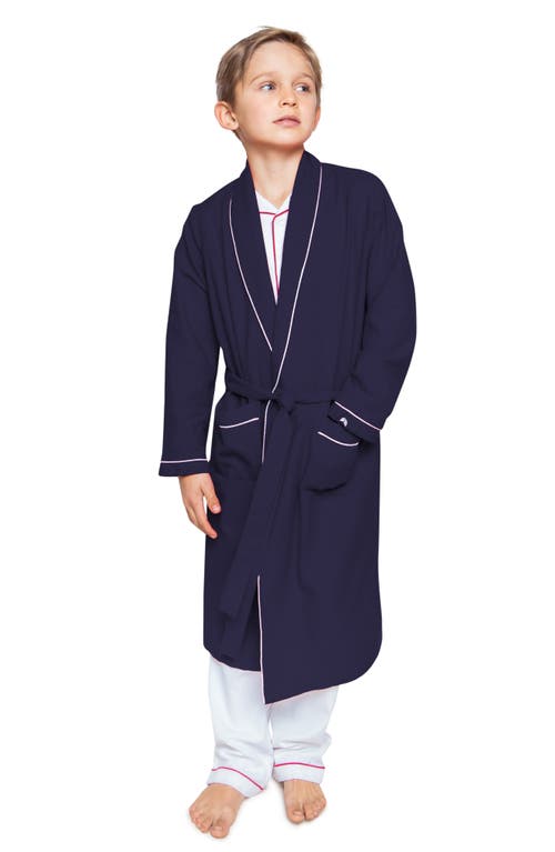 Petite Plume Kids' Navy Flannel Robe at Nordstrom,