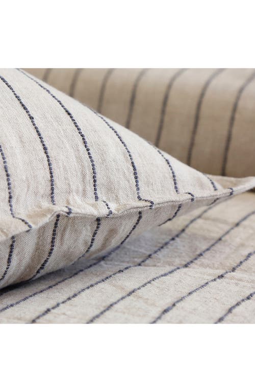 Pom Pom At Home Blake Big Linen Accent Pillow In Flax/midnight