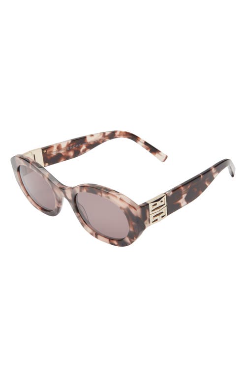 Shop Givenchy 4g Oval Sunglasses In Havana/roviex