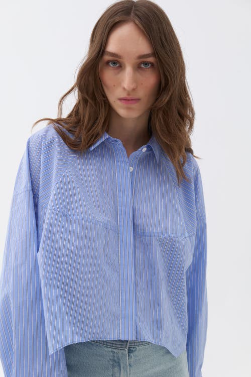 Shop Nocturne Oversized Button-up Shirt In Blue