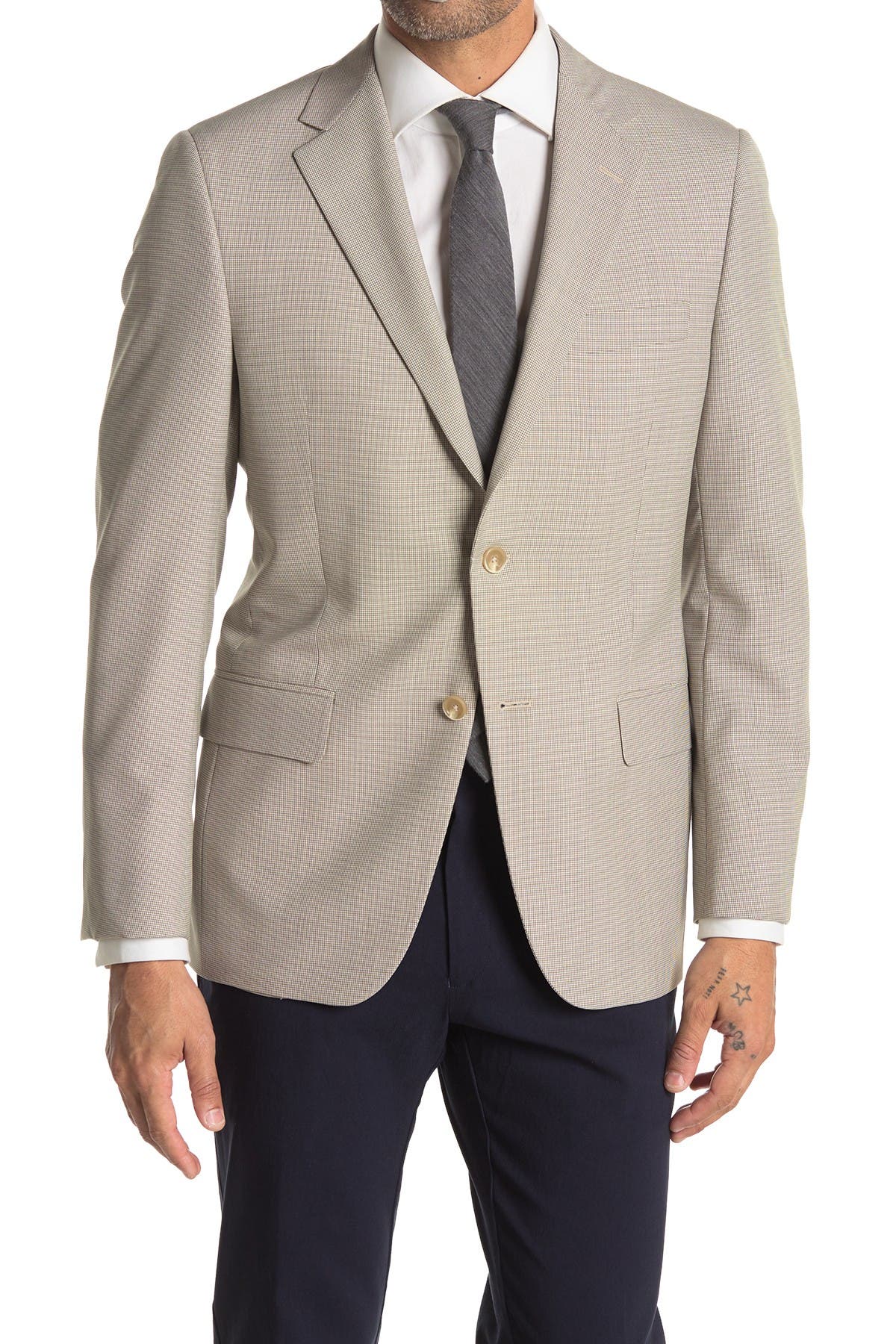 tan houndstooth sport coat