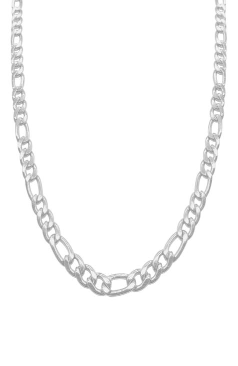 Men's Water Resistant Figaro Chain Necklace