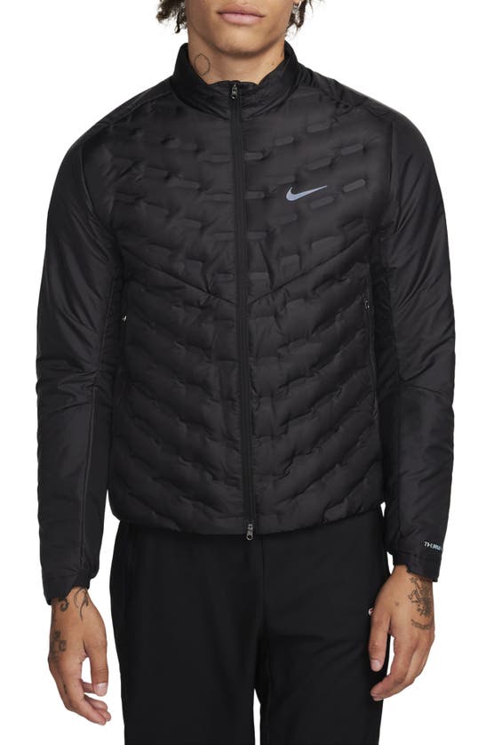 Nike Men's Therma-fit Adv Aeroloft Repel Down Running Jacket In Black