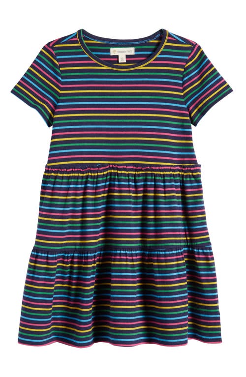 Tucker + Tate Kids' Tiered Print Dress in Navy Peacoat Zuma Stripe