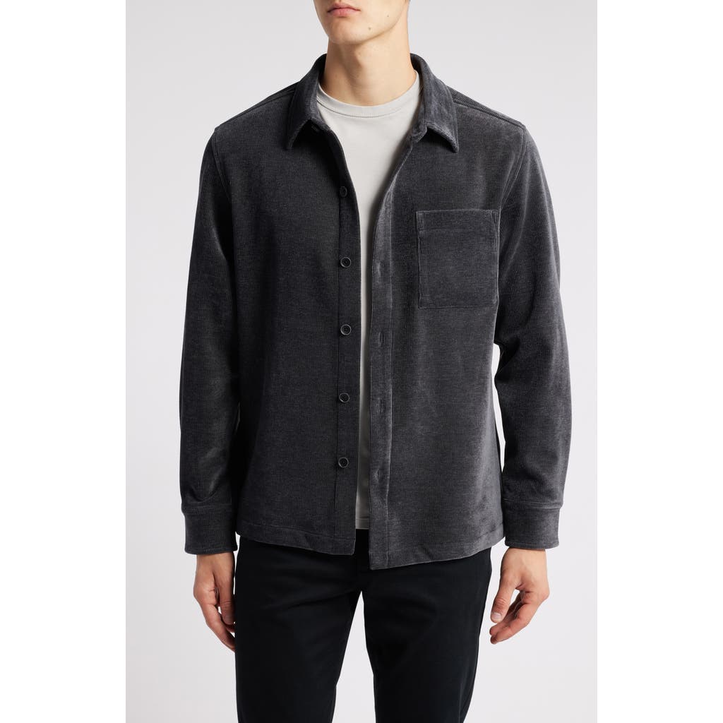 Robert Barakett Topcon Corduroy Overshirt In Charcoal