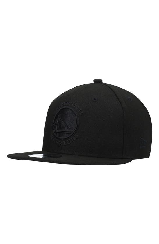 Shop New Era Golden State Warriors Black On Black 9fifty Snapback Hat