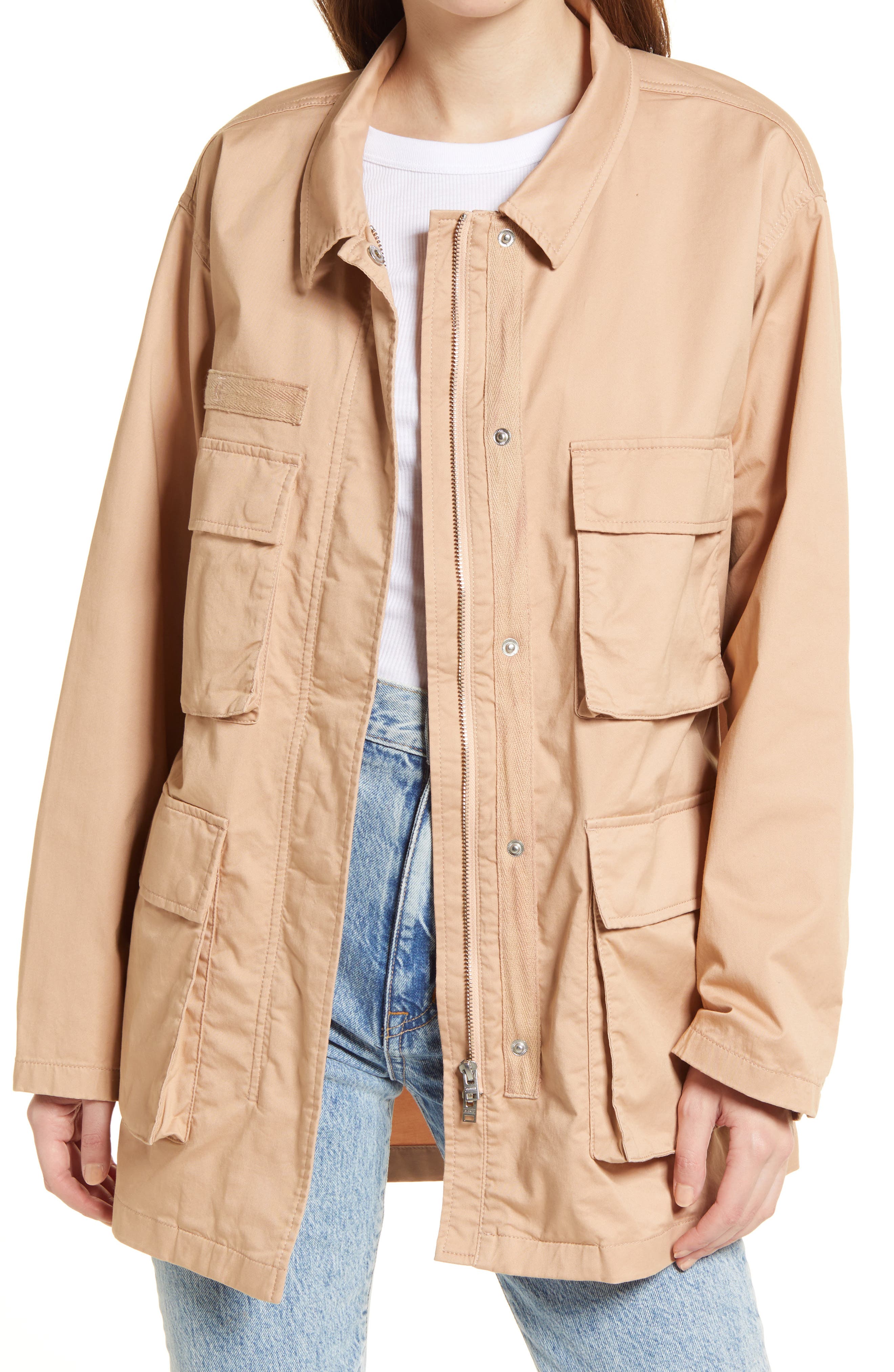Closed Stretch Cotton Field Jacket 