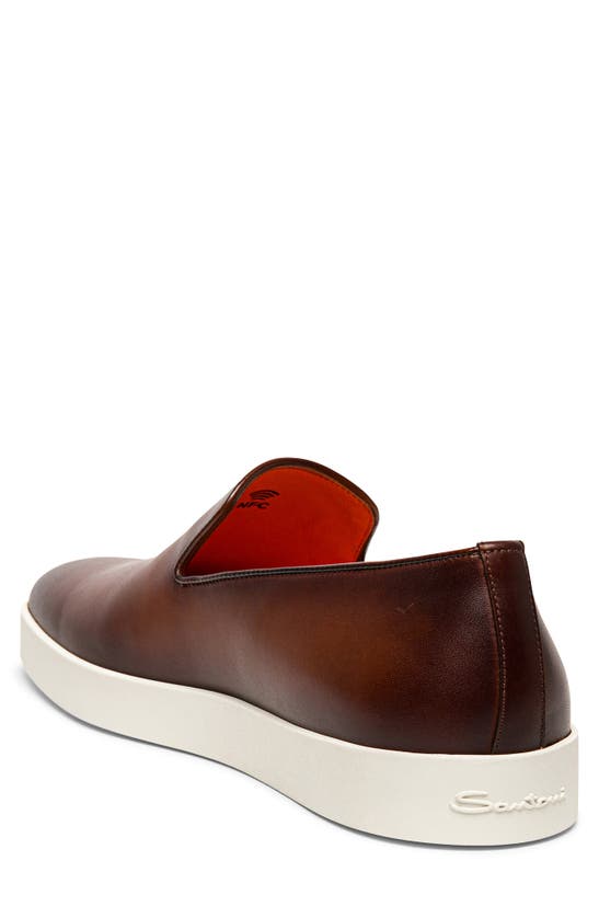 Shop Santoni Pancia Slip-on Sneaker In Brown-m48