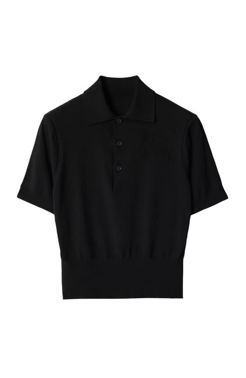 Shop Burberry Cotton Blend Polo Shirt In Black