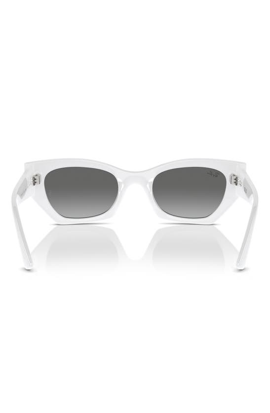 Ray Ban Zena Bio-based Sunglasses White Snow Frame Grey Lenses 52-22 In Grey Flash
