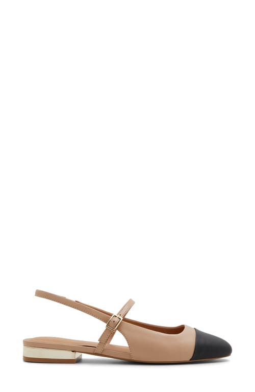 Shop Aldo Sadey Slingback Mary Jane Cap Toe Flat In Beige Combo