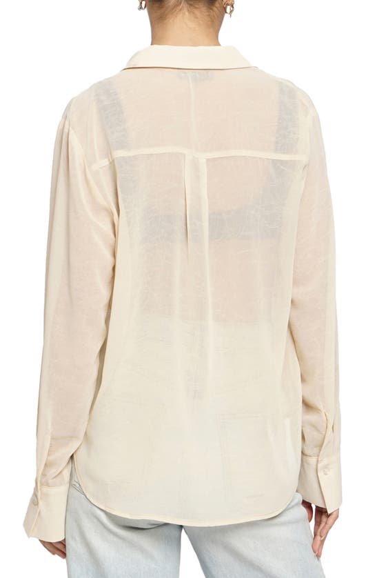 Shop Know One Cares Crinkle Button-up Shirt In Beige