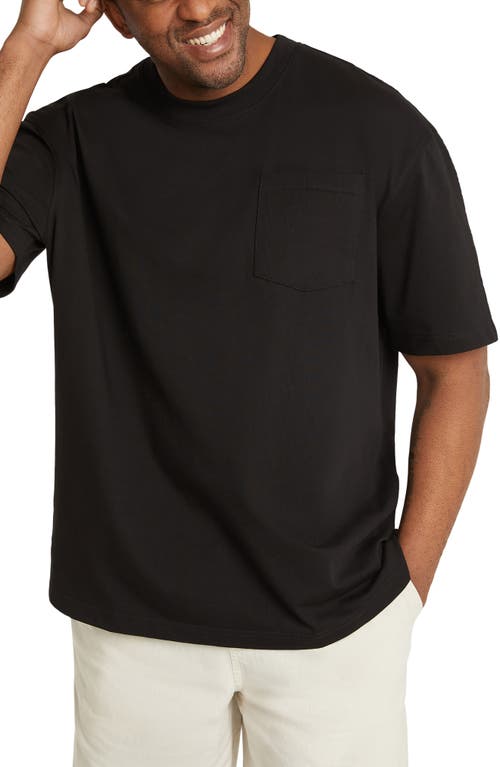 Relaxed Fit Cotton Pocket T-Shirt in Black