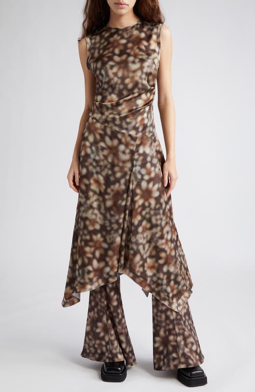 Acne Studios Difella Blurred Flower Satin Midi Dress at Nordstrom, Us