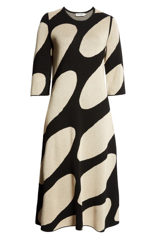 Shop Marimekko Putrido Linssi Wool Blend Sweater Dress In Black Beige