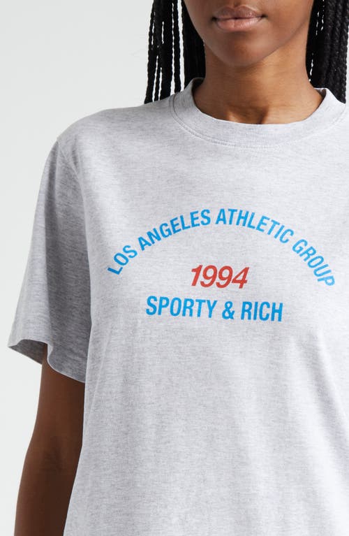 Shop Sporty And Rich Sporty & Rich L.a. Athletic Group Graphic T-shirt In Heather Gray