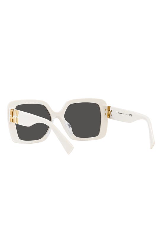 Miu Miu Logo Acetate Square Sunglasses In White