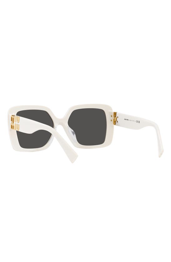 Shop Miu Miu 56mm Square Sunglasses In White