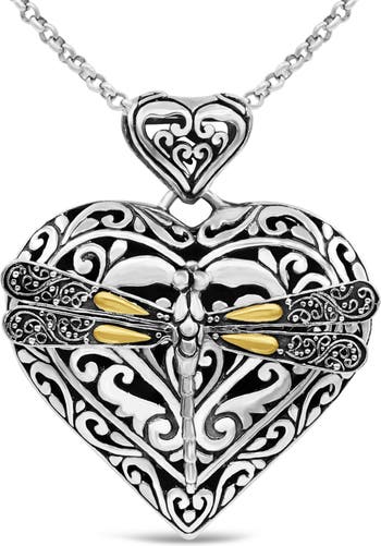 DEVATA Sterling Silver & 18K Yellow Gold Heart Pendant Necklace ...