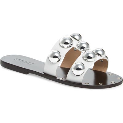 Schutz Benedita Slide Sandal- White