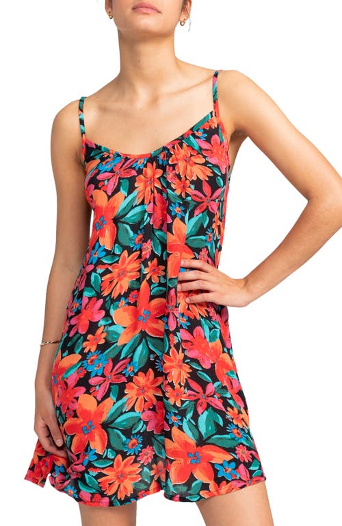 Shop Roxy Floral Minidress In Anthracite Floral