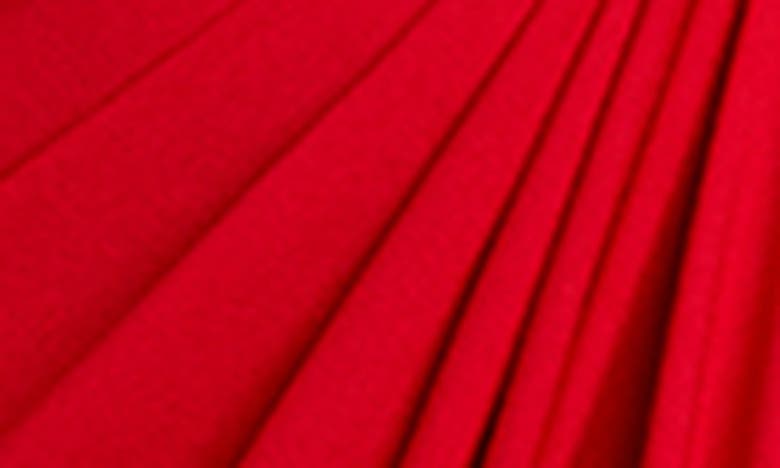 Tadashi Shoji One Shoulder Draped Sleeve Red Gown In Lava Red