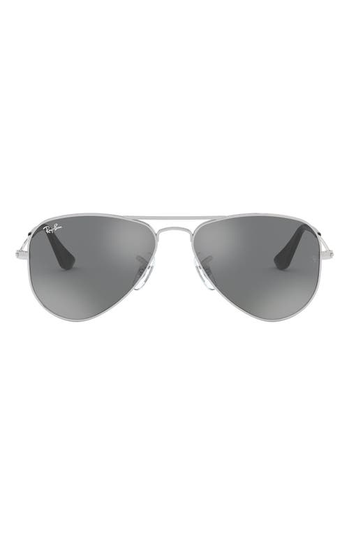 Ray-Ban Junior 50mm Mirrored Aviator Sunglasses in Grey Silver Mirror at Nordstrom