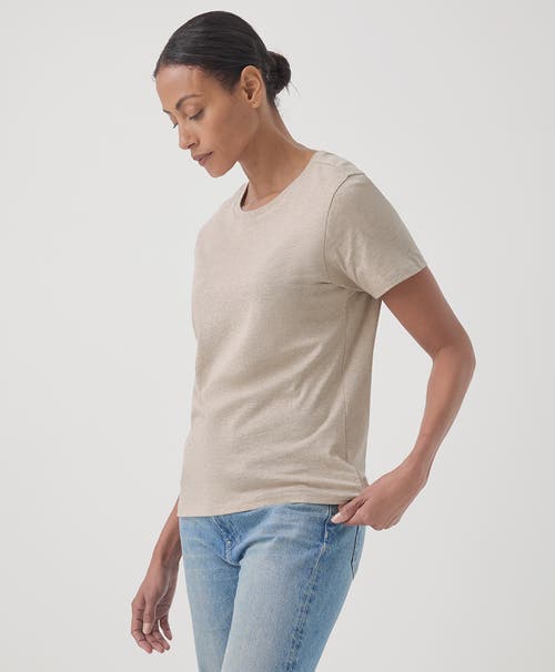 Pact Organic Cotton Softspun Crew Neck Tee In Wheat Heather