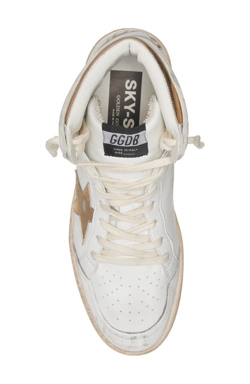 Golden Goose Sky Star Bicolor High-top Sneakers In White/gold