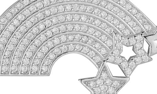 Sphera Milano Cz Pavé Rainbow Pendant Necklace In Silver