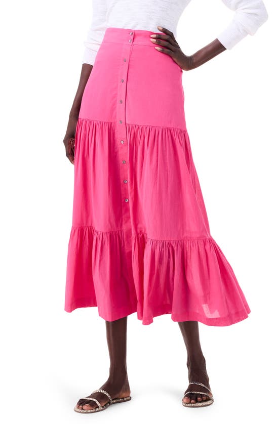 Shop Nic + Zoe Nic+zoe Cotton Tiered Skirt In Wild Pink