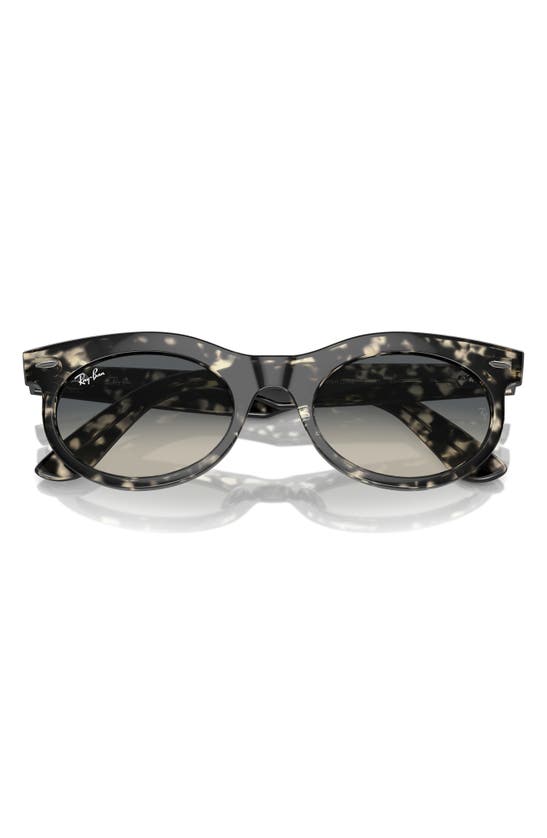 Ray Ban Wayfarer Oval Sunglasses Grey Havana Frame Grey Lenses 53-22 In Gunmetal Tort