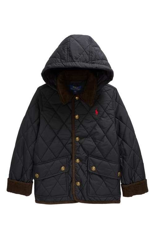Polo Ralph Lauren Kids' Quilted Hooded Barn Jacket In Polo Black