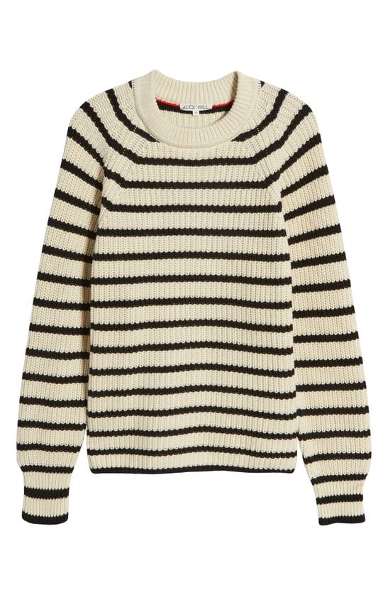 Shop Alex Mill Amalie Stripe Cotton & Cashmere Sweater In Ivory/ Black
