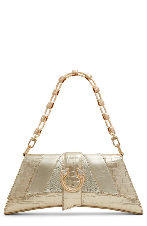Scally Faux Leather Shoulder Bag in Gold