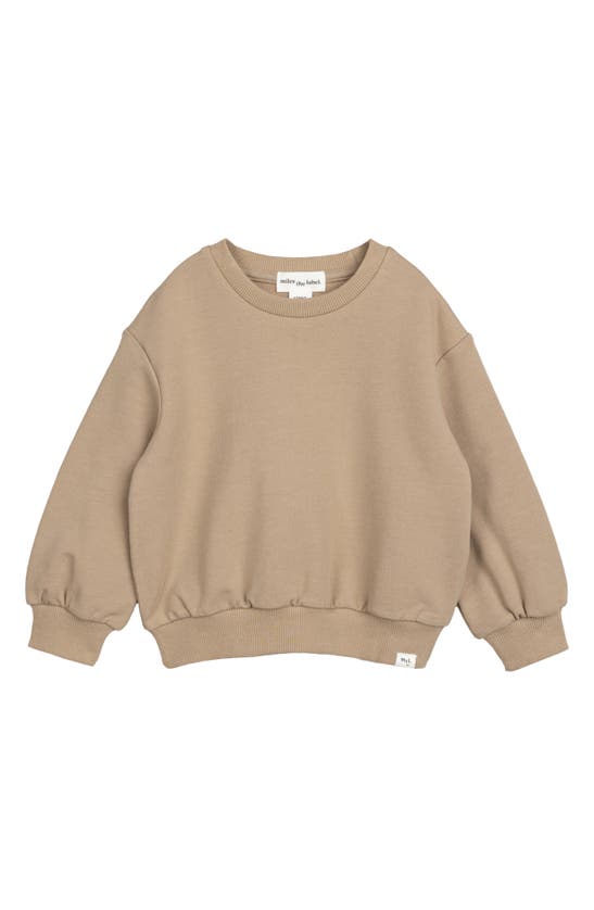 Miles The Label Babies' Latte French Terry Sweatshirt In Sand
