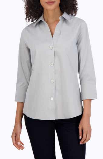 Marianna Knit-Woven Long Sleeve Layering Shirt- Foxcroft