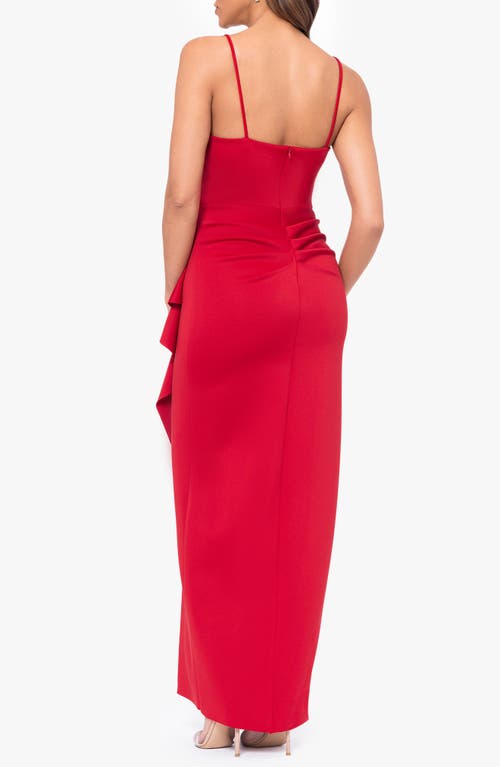 Shop Xscape Evenings Ruched Scuba Gown In Red