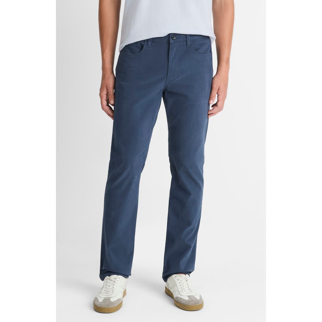 Vince Dylan Slim Fit Peached Stretch Cotton Pants In Washed Ink