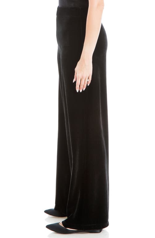 Max Studio Velvet Wide Leg Pants In Black