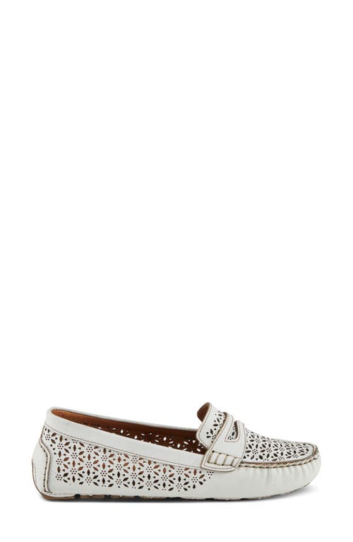 Spring Step Crain Driving Penny Loafer In White