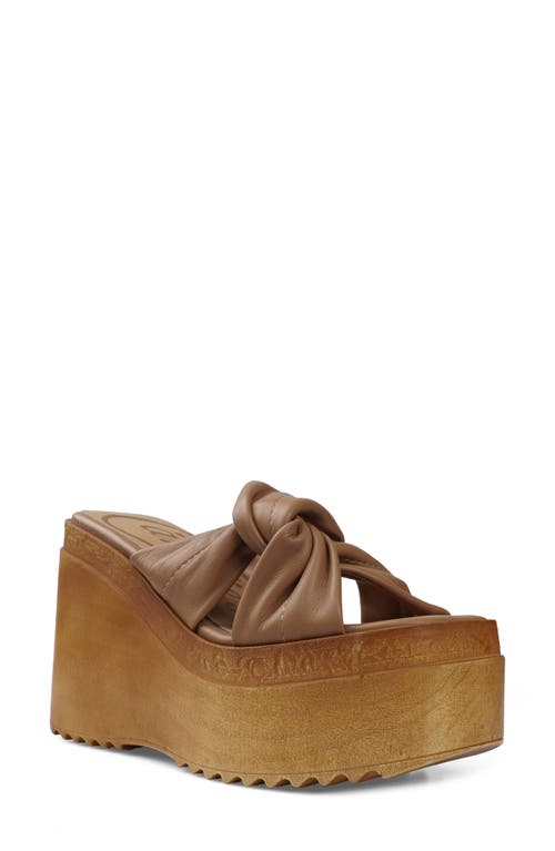 Candies Candie's Kornelia Platform Wedge Slide Sandal In Brown