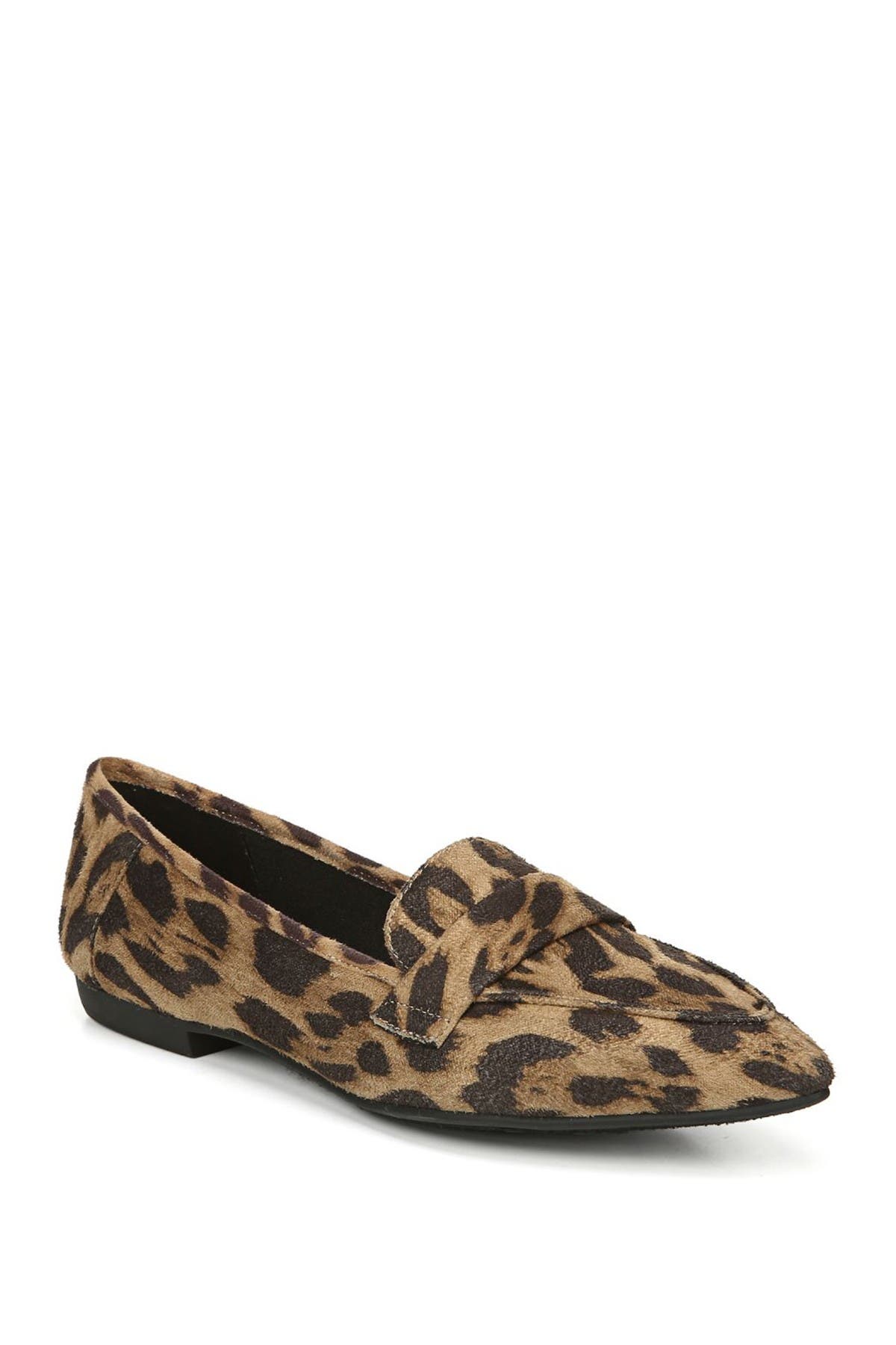 leopard pointed loafers