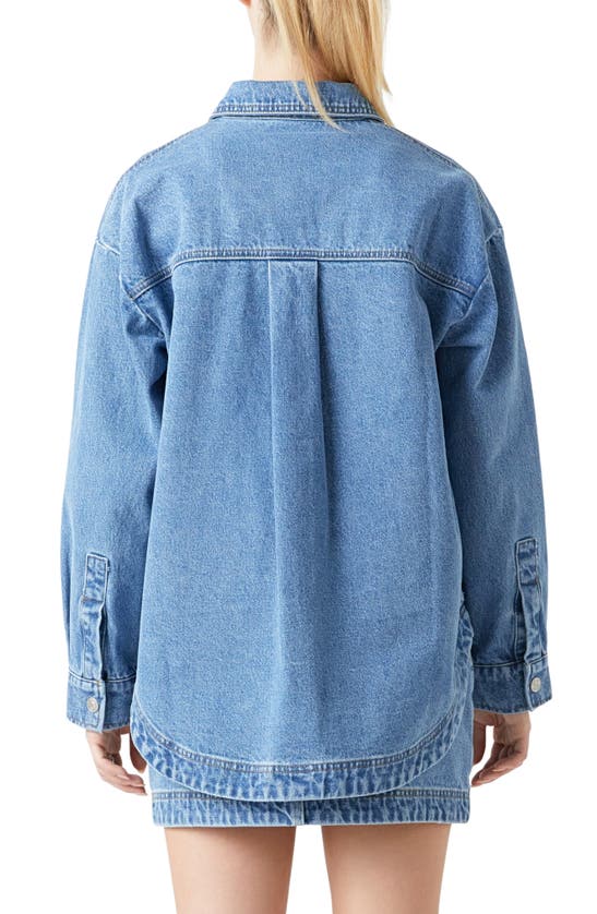 Grey Lab Oversize Denim Button-up Shirt In Denim