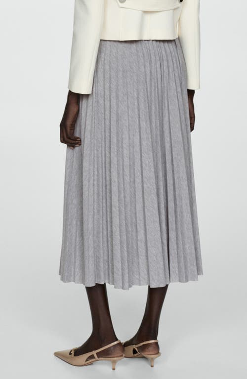 Mango Women's Pleated Long Skirt In Medium Heather Grey