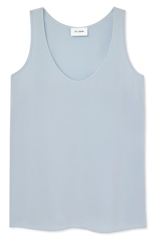 Shop St John St. John Collection Silk Crêpe De Chine Tank In Powder Blue